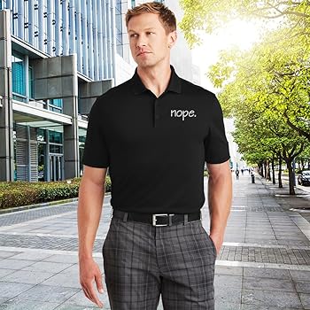 Performance Golf Polo Tees Nope Polyester Short Sleeves Polo